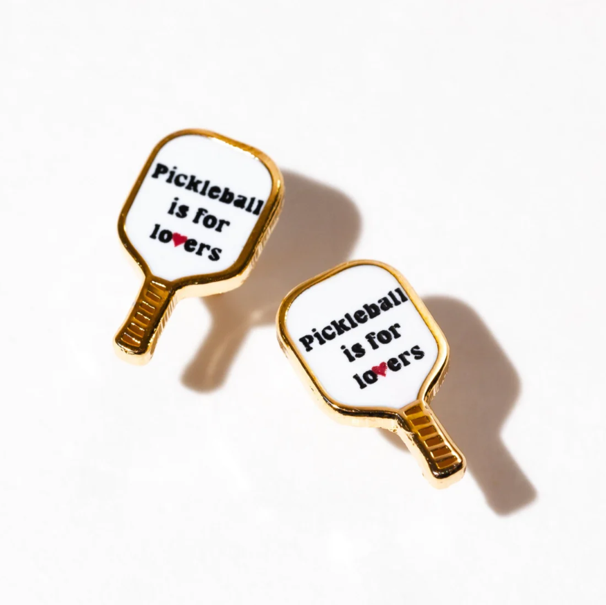 Pickleball Enamel Earrings - For Lovers