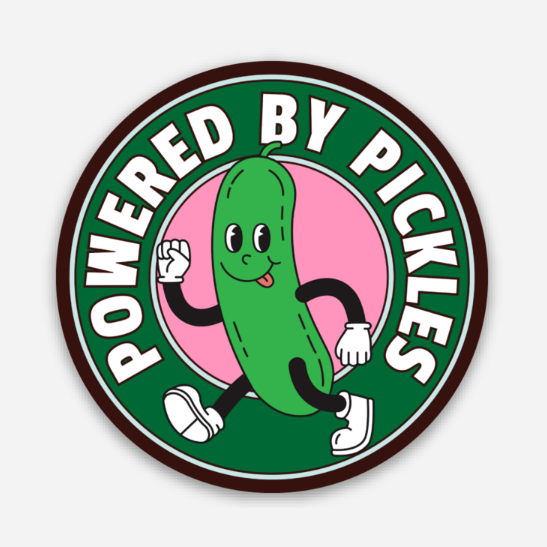 Powered By Pickles Sticker