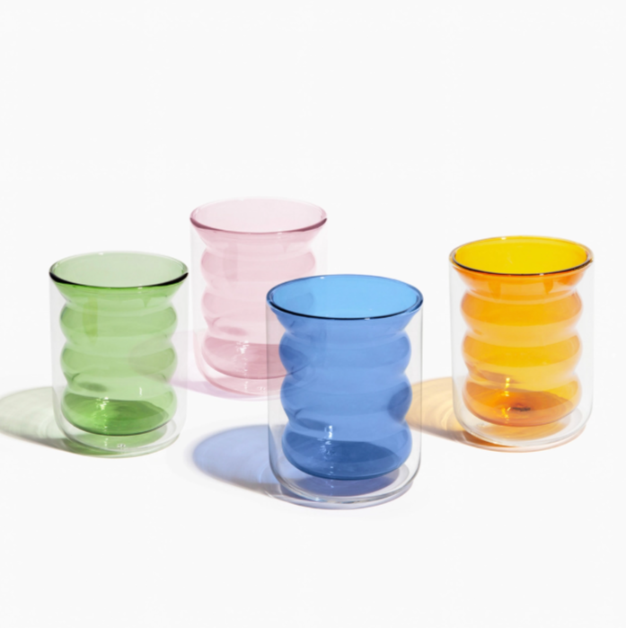 Double Wall Groovy Cup in Blue