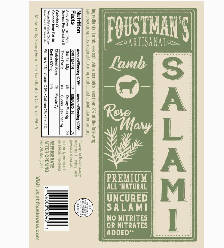 Lamb Rosemary Salami