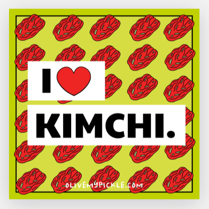 I Heart Kimchi Square Sticker