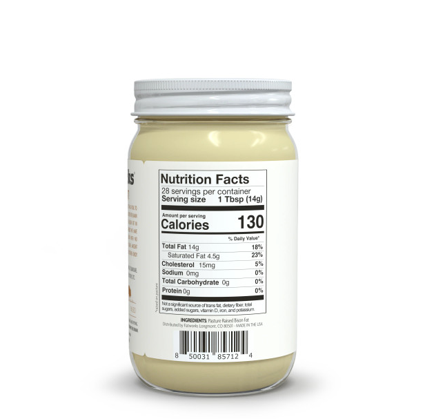 Grass Fed Bison Tallow 14 oz.