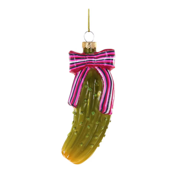 Pickle Pink Bow Ornament
