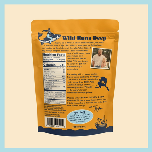 Sea Salt Wild Alaskan Sockeye Salmon Jerky