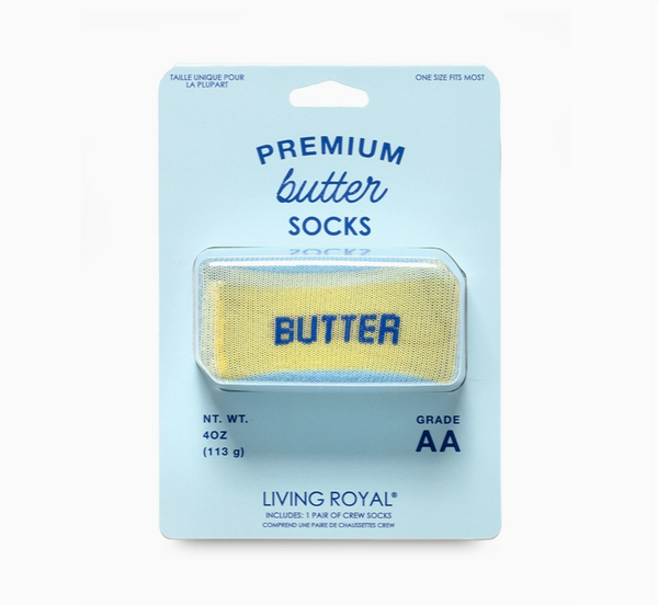 3D Packaged Crew Socks - Butter Stick Light Blue