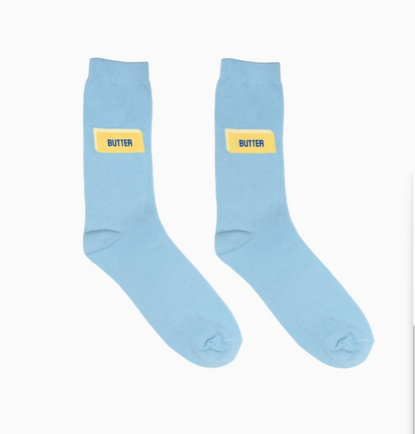 3D Packaged Crew Socks - Butter Stick Light Blue