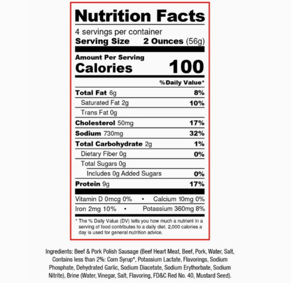 Red Hot Pickled Polish Sausage