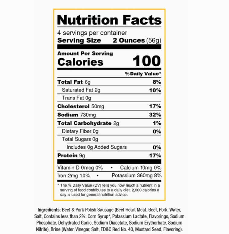 Pickled Polish Sausage