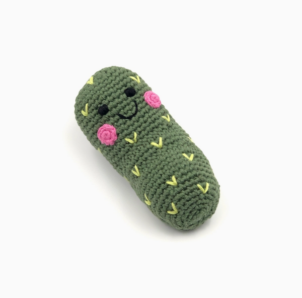 Sweet & Sour Handmade Pickle Rattle - Organic Cotton Baby Toy