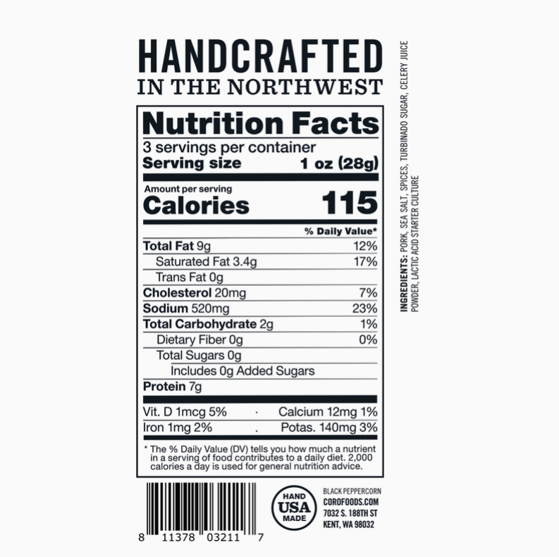 Sliced Pack Uncured Fennel & Black Pepper