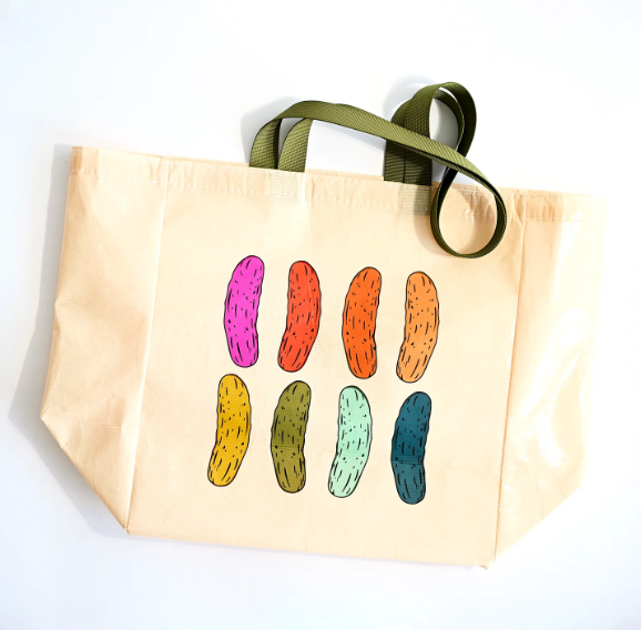 Shopping Tote in Color Pop Pickles