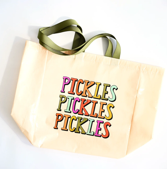 Shopping Tote in Color Pop Pickles