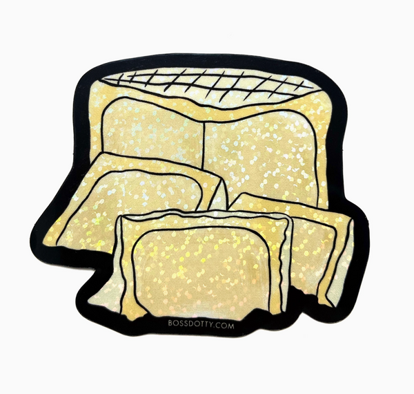 Glitter Cheese Sticker