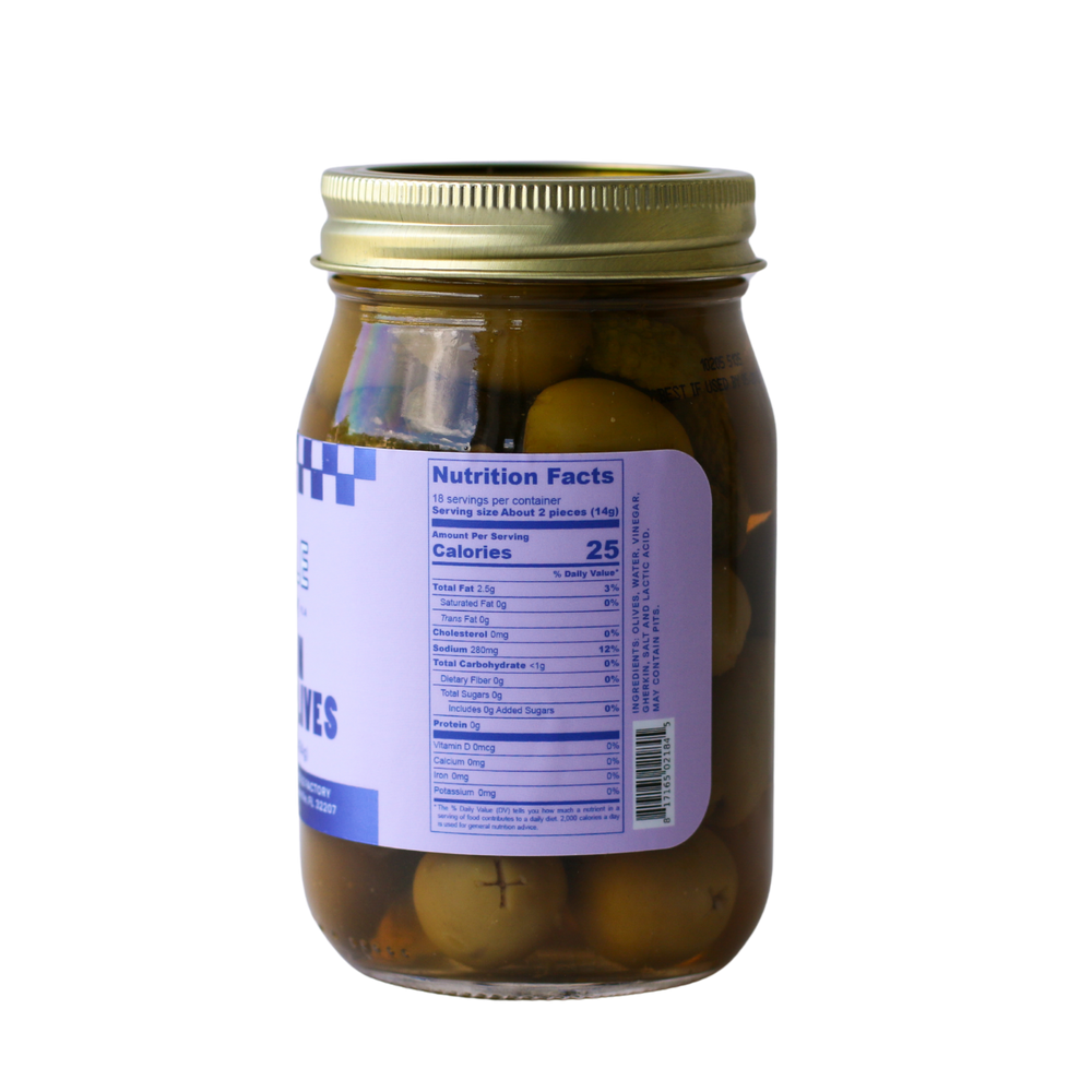 TPF Gherkin Stuffed Olives