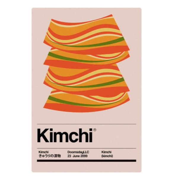 Kimchi themed art print on a white background