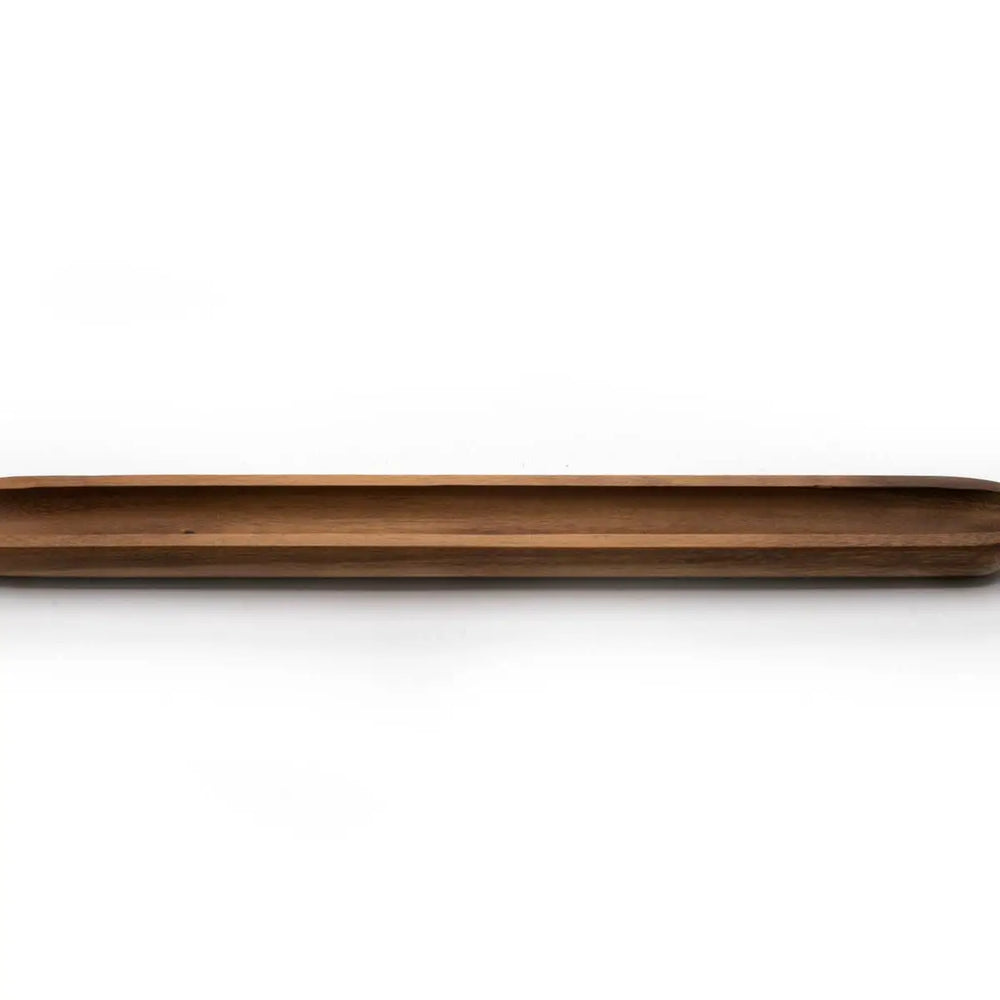 Wooden olive tray on a white background