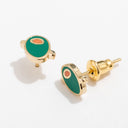 Olive Enamel Earrings