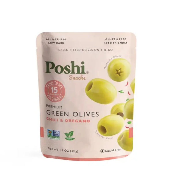 Chili & Oregano Pitted Green Olives