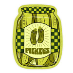 Checkered Pickle Jar Sticker