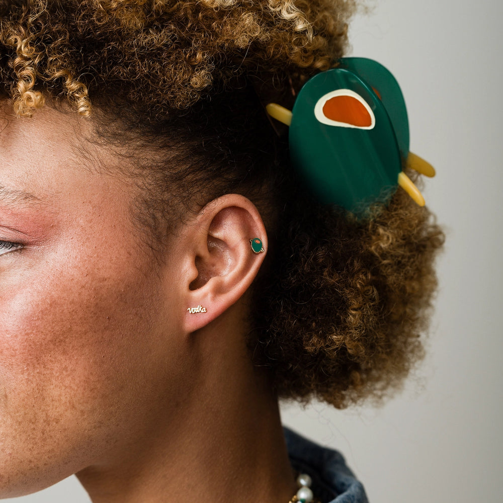 Olive Enamel Earrings