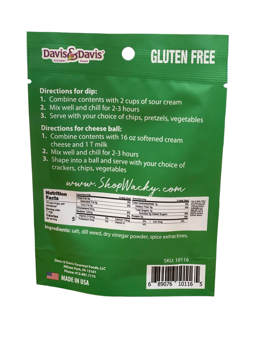 Dill Pickle Dip Mix 0.6oz