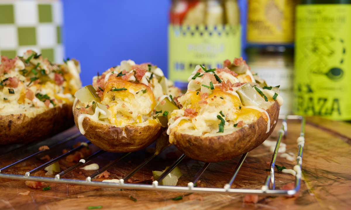 Twice Baked Pickle Potatoes