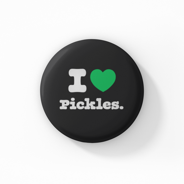 I Heart Pickles Button - Black