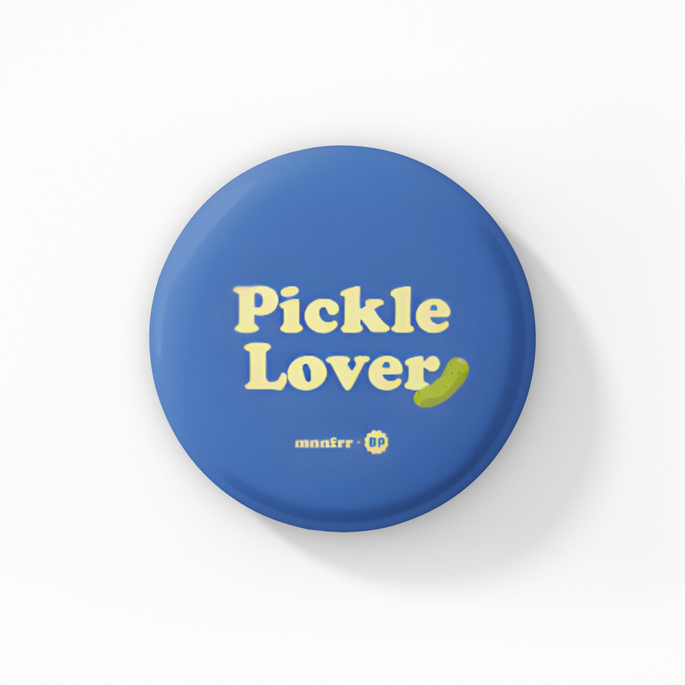 Pickle Lover Dark Blue Button