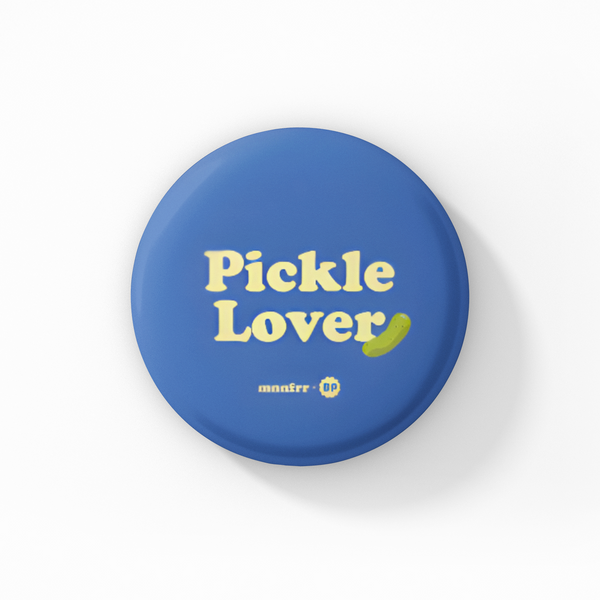 Pickle Lover Dark Blue Button