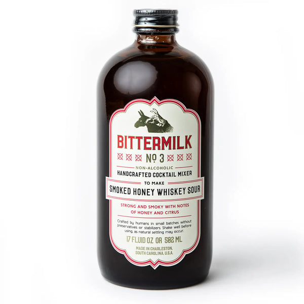 Bittermilk non-alcoholic cocktail mixer bottle on a white background