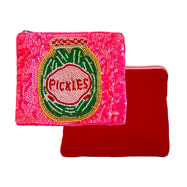 Beaded Pickles Coin Purse