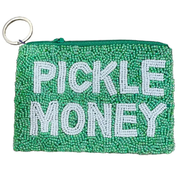 Pickle Money Beaded Pouch