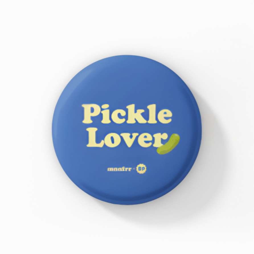 Pickle Lover Dark Blue Button