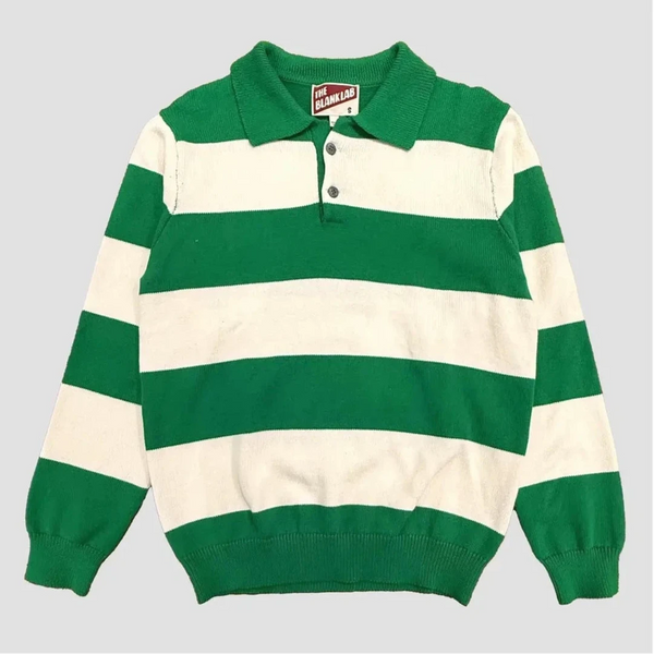 Striped Polo Sweatshirt