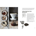 Page from a cookbook for ' Coffee Pickle Pour Over Mushrooms'