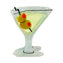 XL Martini Hair Claw Clip
