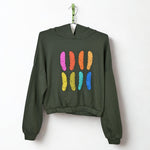 Crop Hoodie Sweatshirt in Color Pop Pickles