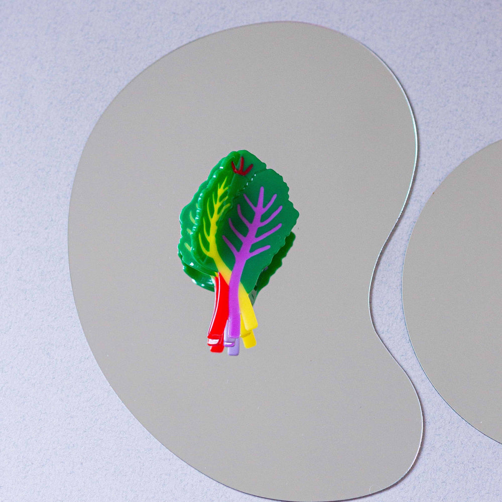 Large Rainbow Chard Hair Claw