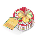 Set of colorful coasters with a decorative design on a white background