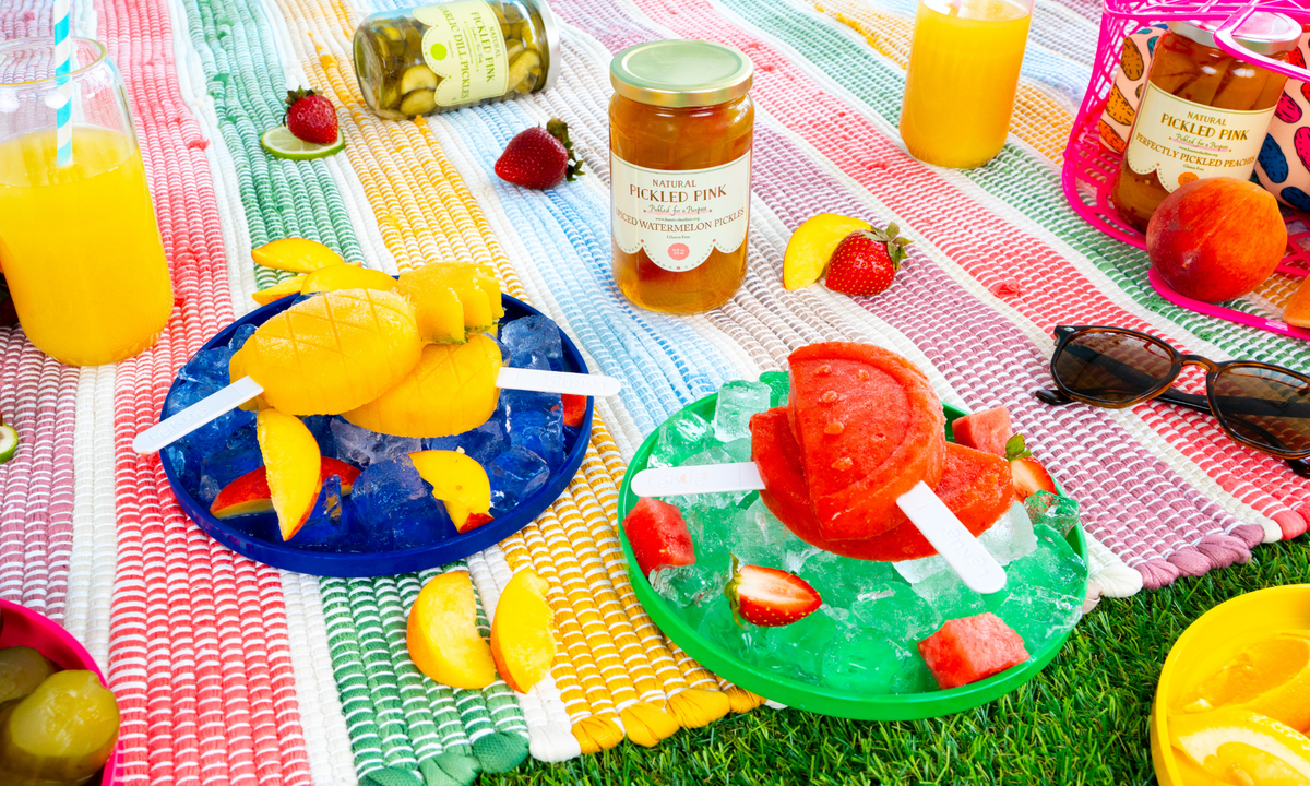 Strawberry Watermelon & Pineapple Peach Popsicles